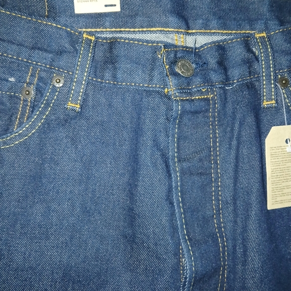 #046 Mens Levi Strauss 501 Original Stretch Blue Jeans Size W/35 L/34 - Picture 4 of 16
